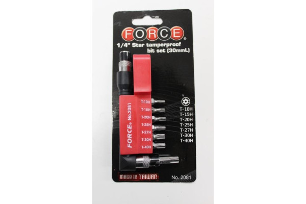 Комплект вставок TORX с отверстием 8 предметов Force