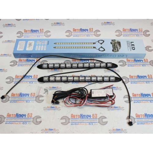 Огни ходовые c поворотником LED 12V, 12 светодиодов гибкие