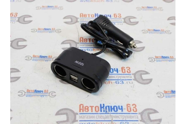 Автомобильный разветвитель прикуривателя с вольтметром 12 V Olesson 1675