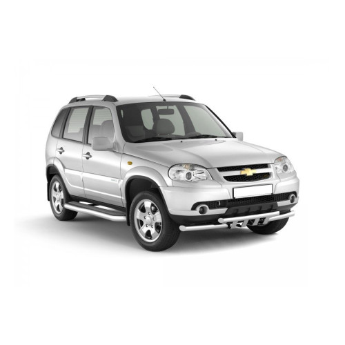 Рейлинги комфорт на Chevrolet NIVA 2123 серебристый муар