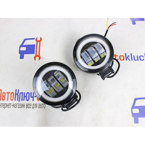 Противотуманные фары с ДХО ангельским кольцом HP-gzd-125-05