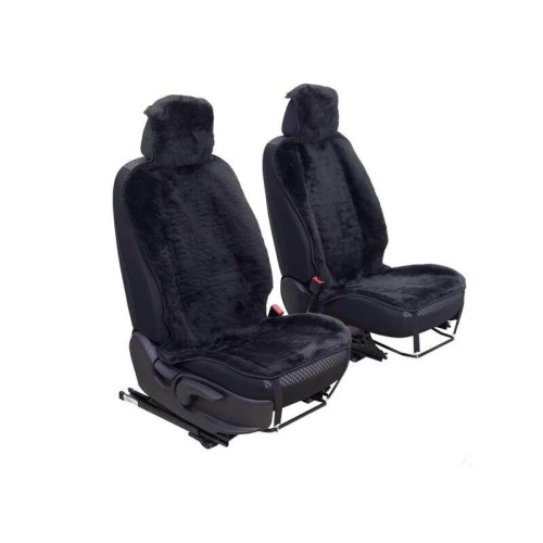 Накидки меховые на передние сиденья SENATOR COUNTRY WOOL, черные
