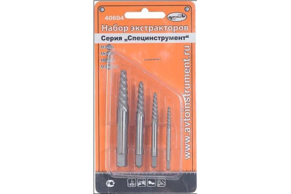 Набор экстракторов М3-М14 (4 шт. блистер) 40604 Авто Дело
